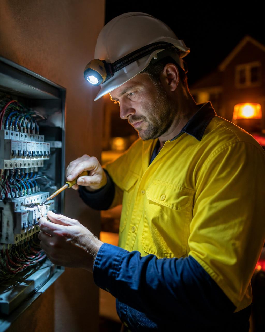 Melbourne emergency electrician responding to a residential callout